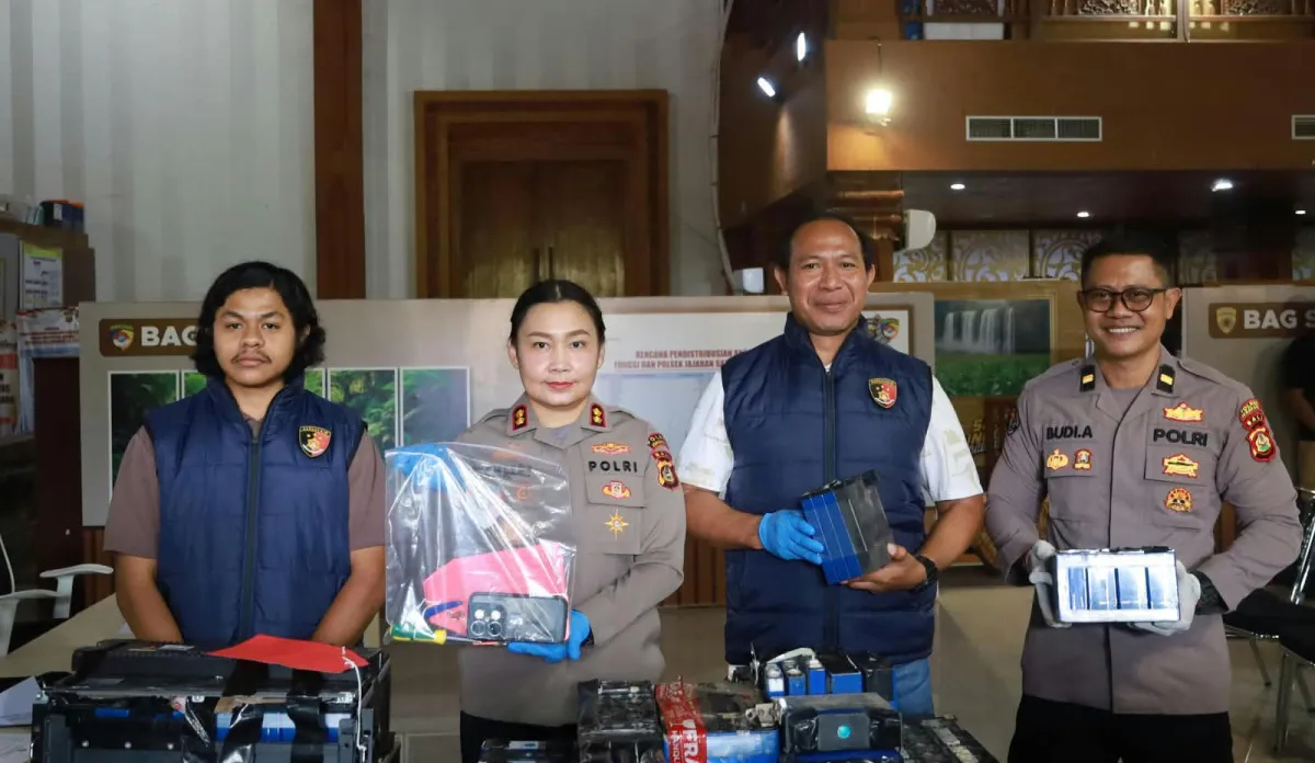 Satreskrim Polres Jembrana Bongkar Pencurian Baterai Tower, Lima Terduga Pelaku Diamankan