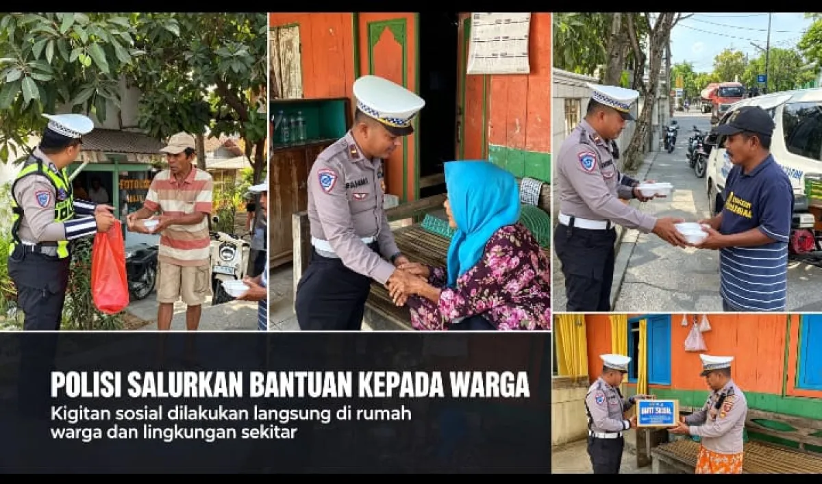Sambut HUT Lantas ke-71, Satlantas Polres Sampang Bagikan Sembako dan Nasi Kotak untuk Kaum Duafa dan Abang Becak