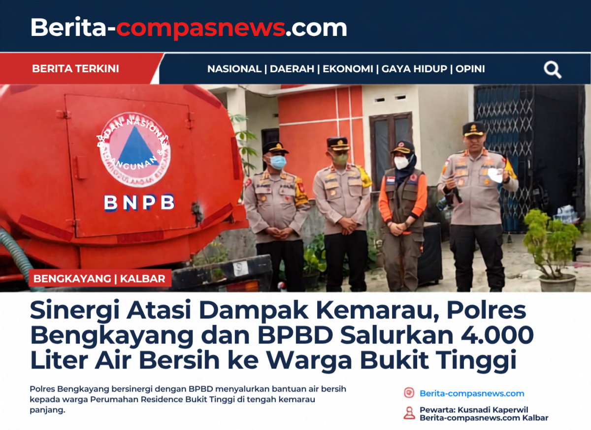 Sinergi Atasi Dampak Kemarau, Polres Bengkayang dan BPBD Salurkan 4.000 Liter Air Bersih ke Warga Bukit Tinggi