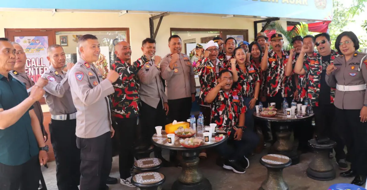 Ngopi Kamtibmas “Polisi Bersama Masyarakat”, Polresta Denpasar Rangkul Laskar Merah Putih Perkuat Sinergi Jaga Kamtibmas