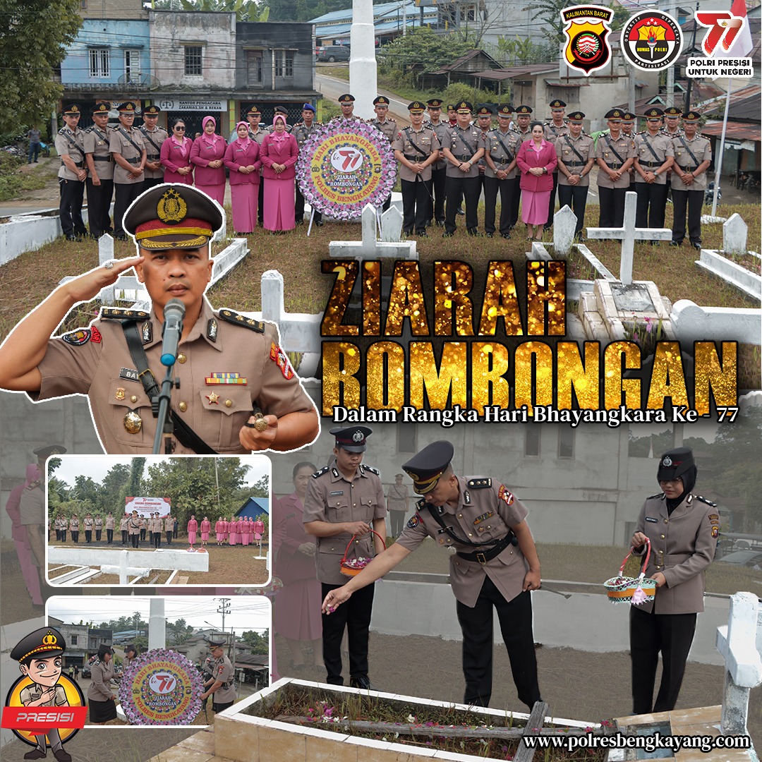 Peringati HUT Bhayangkara ke-77, Polres Bengkayang Gelar Ziarah di Makam Pahlawan